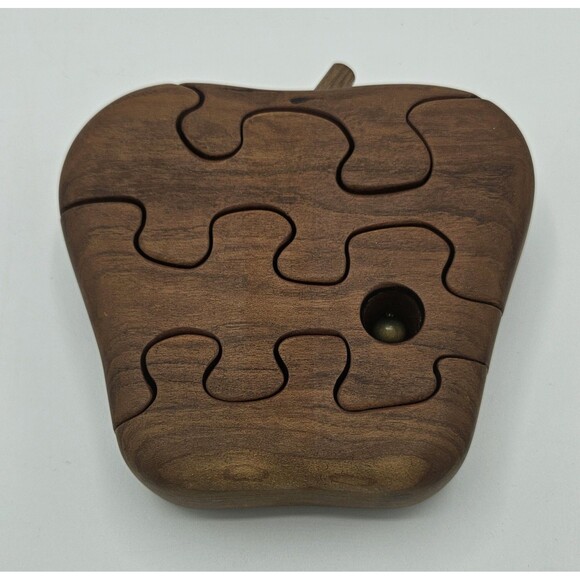 6" Tall Wooden Fruit- Apple - 4 Piece 3D Jigsaw Puzzle Mind Teacher Gift - Picture 3 of 15